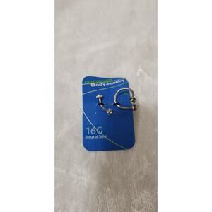 Two silver tone 16g surgical steel body jewelry 1.1567